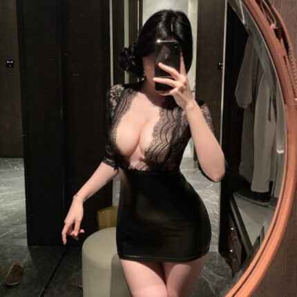 DML深V秘书制服蕾丝衣