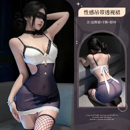 DML辣妹风修身开叉吊带