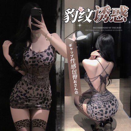 DML性感豹纹包臀裙